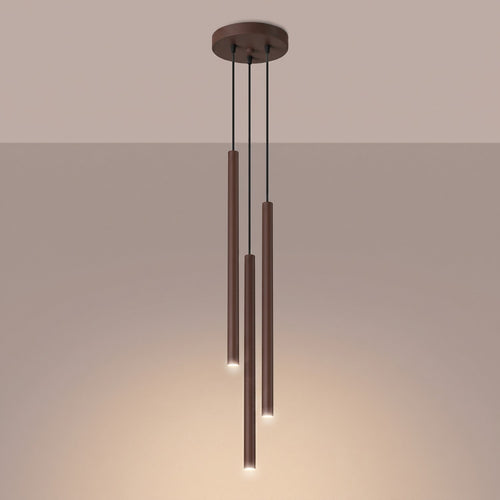 Sollux Lighting Hanglamp PASTELO 3P bruin - 19,5x19,5x115cm
