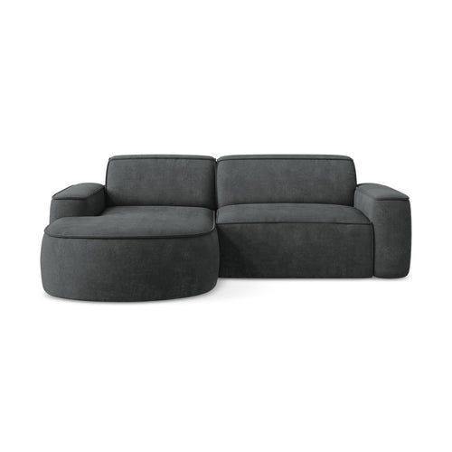 LaMiaSofa hoekbank links Melissa - chenille stof - donkergrijs - 224x166x70