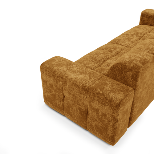 Sia Home - Rechte bank MAEL - Fluweel met reliëf - Mosterd - 230cm - vtwonen shop