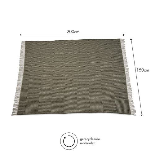 Atmooz plaid Meadow - groen - 150 x 200 cm