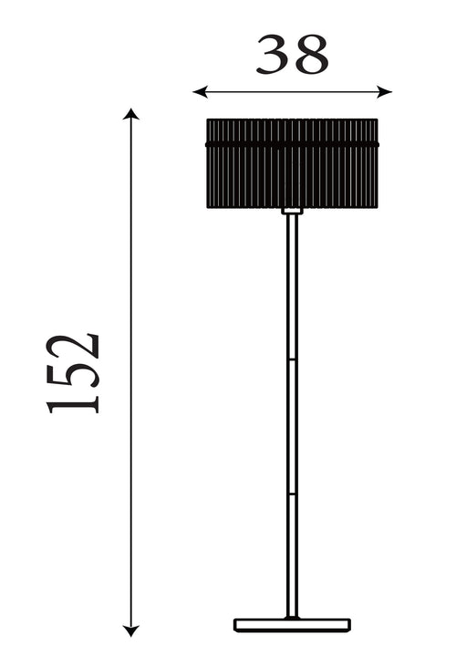 Searchlight vloerlamp Swizzle - 1 lichts - 38  x 152   cm - zwart rookglas