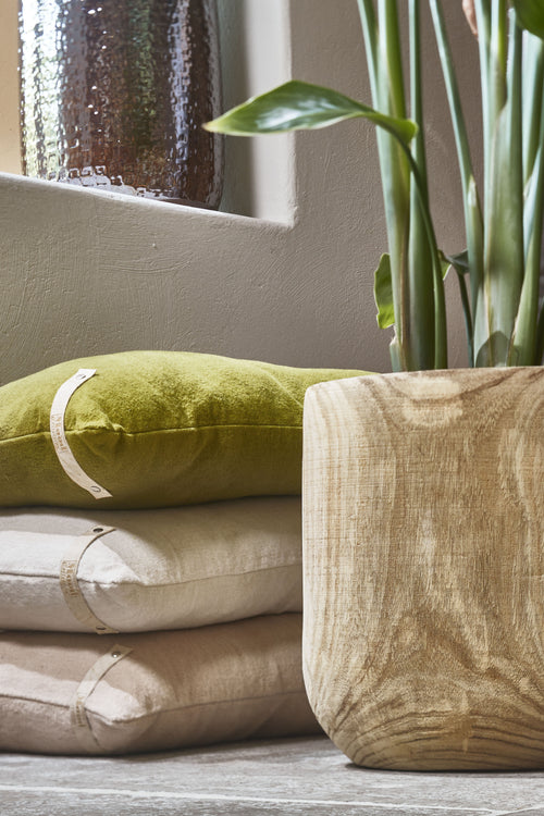 Mica Decorations Pia Bloempot - H31 x Ø31 cm - Paulowniahout - Lichtbruin