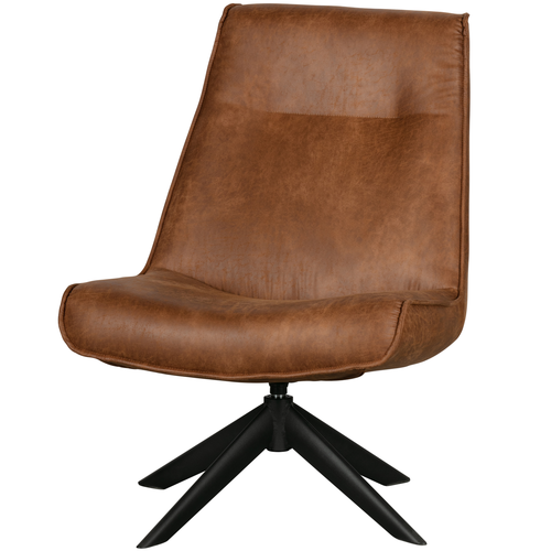 WOOOD draaibare fauteuil Skyler - Kunstleer - Cognac - 94x67x85 - vtwonen shop