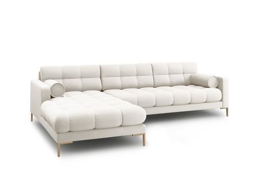 Cosmopolitan Design linker hoekbank Bali 5-zits, structurele stof, lichtbeige - 185x293x75cm