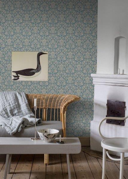 Borastapeter behang barokprint blauw en grijs - 53 cm x 10.05 m - 660062 - vtwonen shop