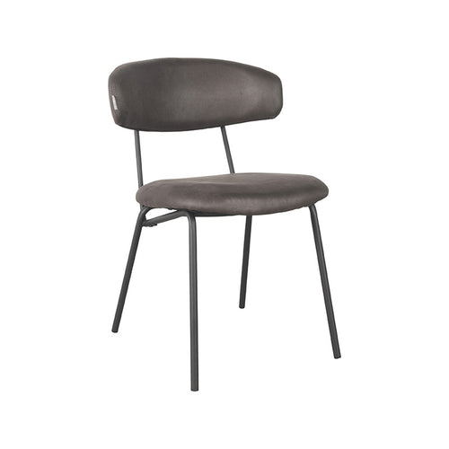 LABEL51 Eetkamerstoel Zack - Antraciet - Zithoogte 48cm - Set van 2