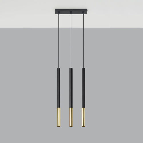 Sollux Lighting Hanglamp MOZAICA 3L zwart/goud - 30x5x90cm