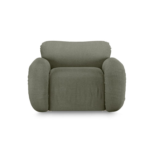HKLIVING fauteuil Arc lounge – linen army green – frame sand - vtwonen shop