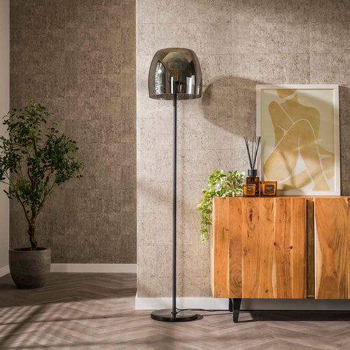 Giga Meubel Vloerlamp Drift Glass - Smoke Glas - 1-Lichts - 35x35x170cm