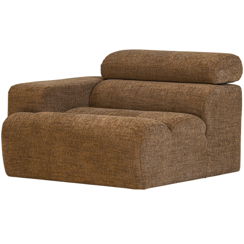 WOOOD 1-zits element bank arm links Novi - Polyester - Karamelbruin Melange - 86x109x113 - vtwonen shop