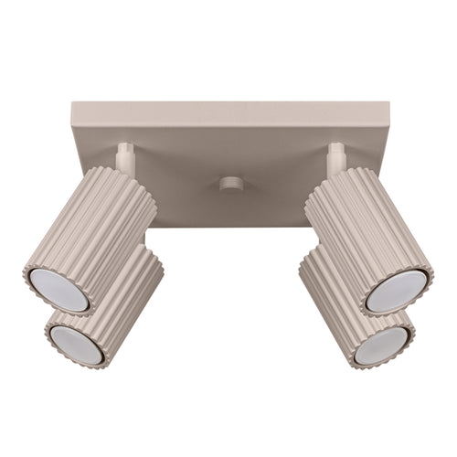 Sollux Lighting Plafondlamp KARBON 4 taupe - 25x25x16,5cm