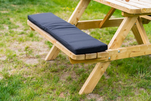 MaximaVida picknicktafel kussenpakket Havana zwart 120 x 27,5 x 5 cm - waterafstotend - 2 stuks
