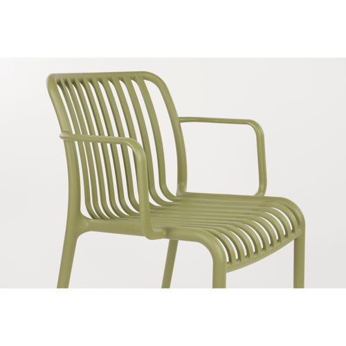 Housecraft Living Mante Tuinstoelen Armleuning Kunststof Groen - Set van 4