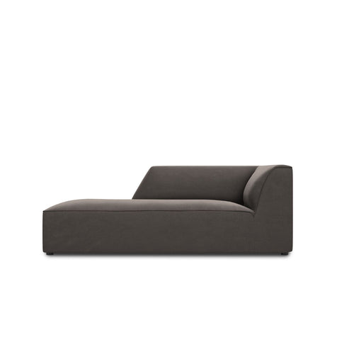 Cosmopolitan Design - Ligstoel links Siena flueel donkergrijs - 181x93x69cm