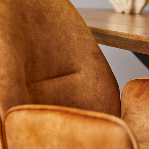 StarFurn Eetkamerstoel Nova - Oranje Stof - Set van 2 - vtwonen shop