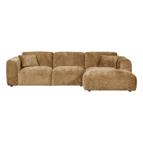 WOOOD chaise longue bank rechts Cloud - Chenille - Geel - 80x280x165