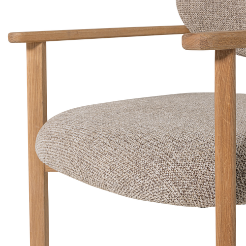 WOOOD fauteuil met houten frame Udar - Polyester - Naturel - 76x68x75