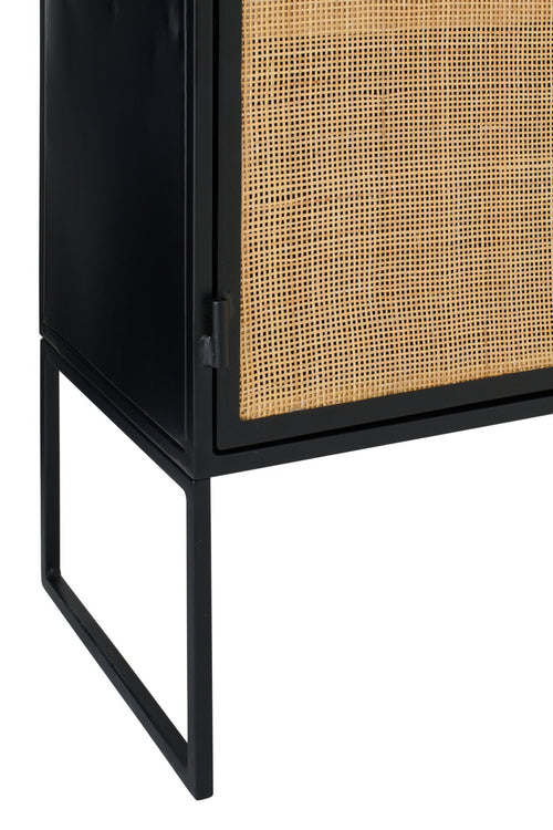J-Line kast Rieten Panelen - hout - zwart/naturel