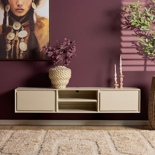 Starfurn Tv-meubel Ambiance - Zwevend - Zandkleur Hout - 160x35x30cm