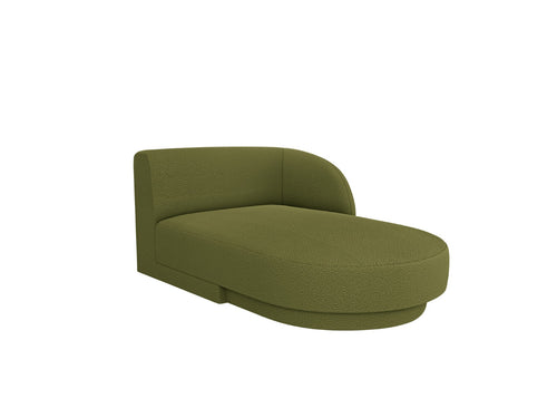 Micadoni rechter chaise longue Miley 2-zits, boucle donker olijfgroen - 156x90x70cm