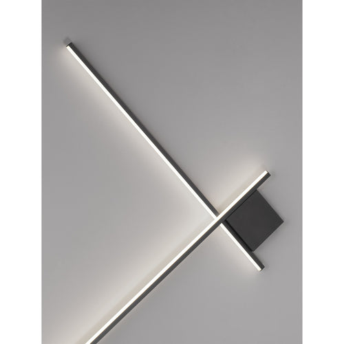 Nova Luce CROSS Geïntegreerde LED-wandlamp Sandy Black Triac dimbare LED 21W 1351lm 2700K