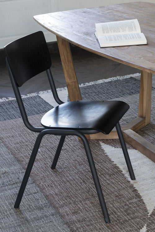 J-Line stoel - hout/metaal - zwart