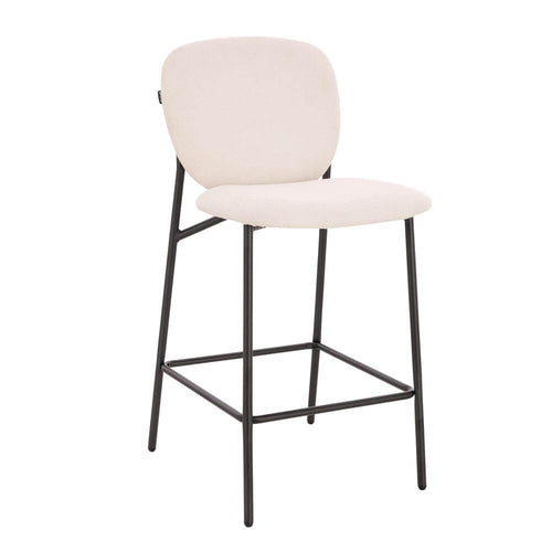 HOME DELUXE CELDA Bouclé Fluweel - Set van 1 Wit | Barstoelen - vtwonen shop