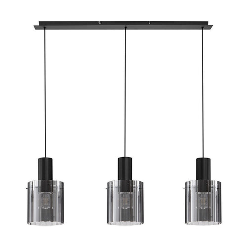 Nova Luce MIRBI Hanglamp voor aan het plafond, rookkleurig, zandkleurig zwart, E27 fitting, 3x12W