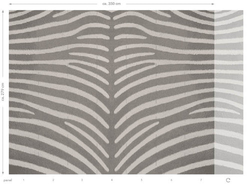 Origin Wallcoverings fotobehang zebra print grijs - 350 x 279 cm - 357248