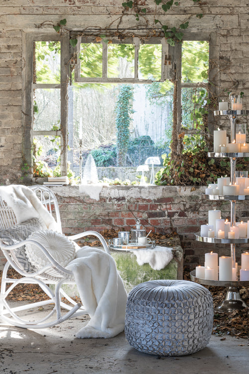 J-Line plaid Cutie - fleece deken – polyester – wit - 180 x 30 cm - vtwonen shop