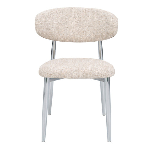 DÉJA Living Eetkamerstoel Skara - Beige/Chrome - Set van 2 - vtwonen shop