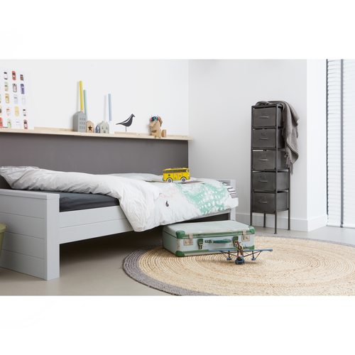 WOOOD bed excl lade Dennis - Grenen - Betongrijs - 53x219x95 - vtwonen shop