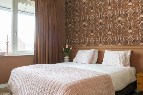 ESTAhome behang vintage bloemen in art nouveau stijl terracotta bruin - 50 x 900 cm - 139898 - vtwonen shop