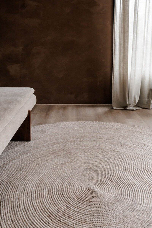 Interieur05 Rond wollen vloerkleed Gapo beige - 180 x 180 cm - vtwonen shop