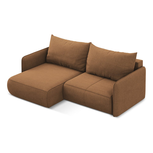 LaMiaSofa hoekbank links Palermo - textuurstof - terracotta - 207x148x86