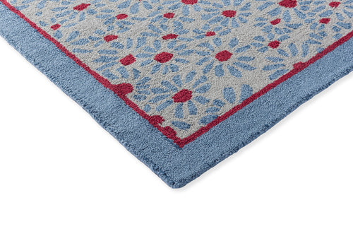 Vloerkleed Laura Ashley Thorncliff Daisy Sky Blu Outdoor 250x350 cm - vtwonen shop