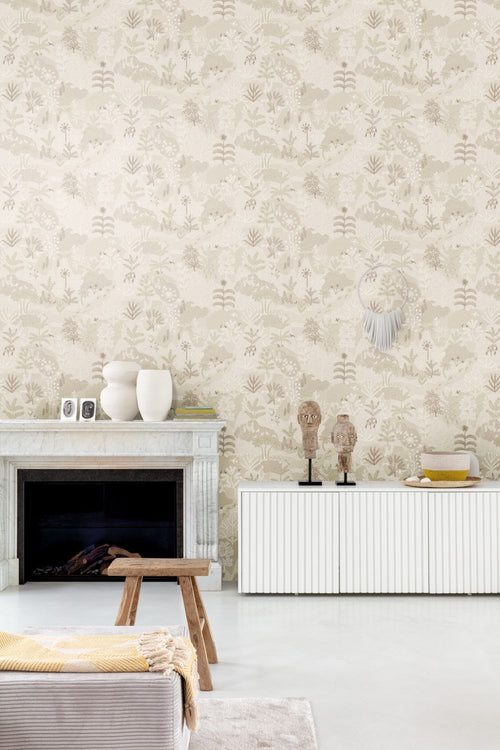 Masureel behang bosrijk landschap beige - 53 cm x 10.05 m - 631890 - vtwonen shop