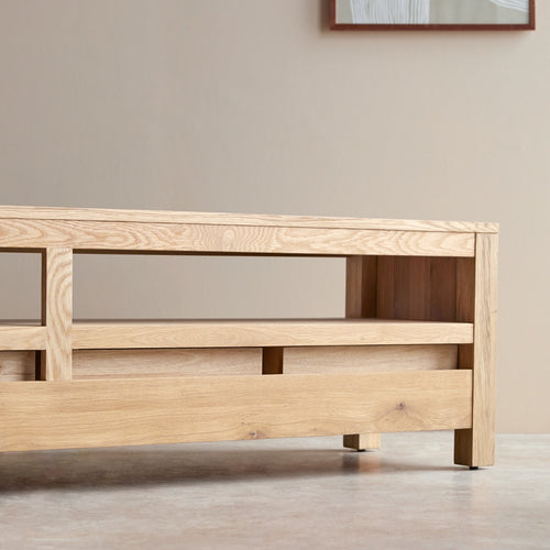 Tikamoon Massief eiken tv-meubel 200 cm - Naturel - vtwonen shop