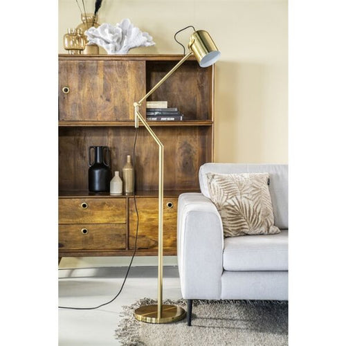 FurniLux SLEEK VLOERLAMP  GOUD - Verstelbaar en Stijlvol - 47x28x161cm - vtwonen shop