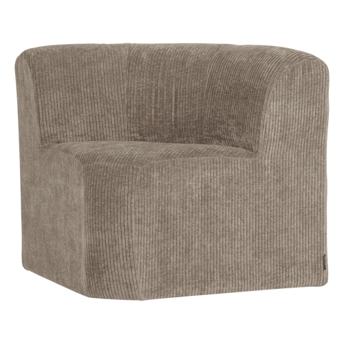 WOOOD eetbank hoek met rugleuning Mojo Base - Rib - Donkerzand - 83x80x80