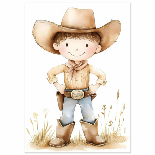 Artfulprints  Avontuurlijke cowboy   poster A4 21x29.7 cm - vtwonen shop