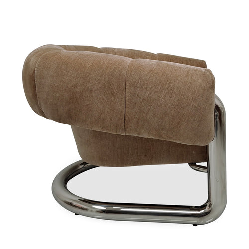 DÉJA Living Fauteuil Leka - Beige/Chrome Stof - 98x96x79cm - vtwonen shop