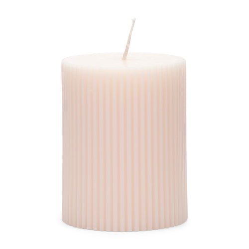 Rivièra Maison Fine Rib Pillar Candle white 7x9 - Paraffine - Wit - vtwonen shop