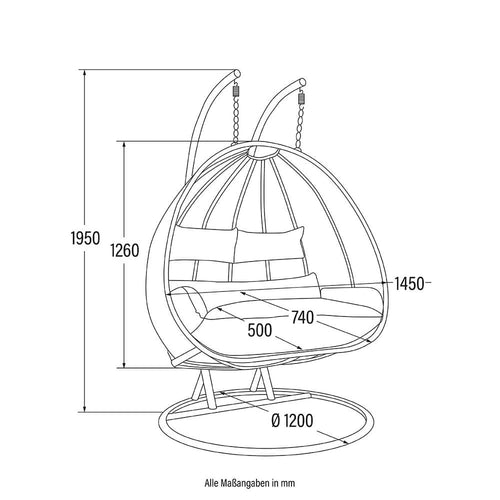 Home Deluxe Hangstoel bruin puur