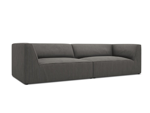 Micadoni Bank Ruby 4-zits, ribfluwelen, donkergrijs - 93x302x69cm