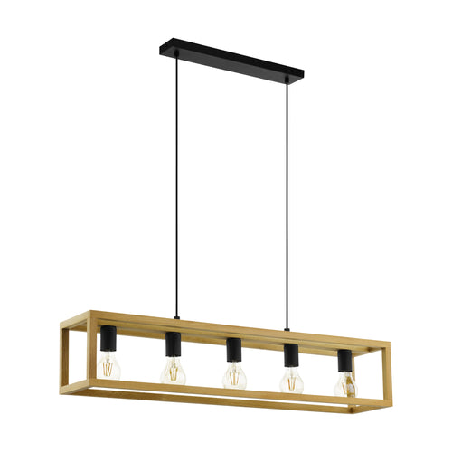 EGLO hanglamp Blackcrown 1 - e27 - 100 cm - zwart/bruin - vtwonen shop