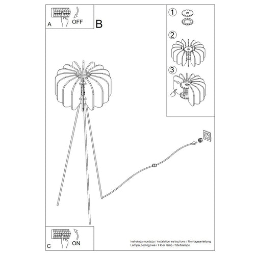Sollux Lighting Staande lamp MULA 45 geel - 45x45x134cm