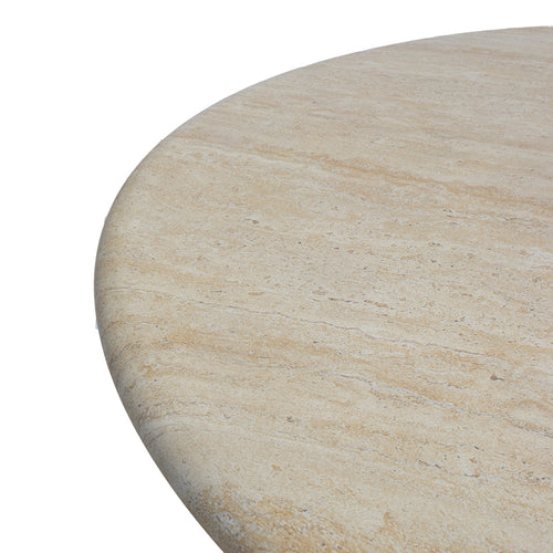 DÉJA Living Eettafel Brunn Rond - Travertin - 130x130x76cm - vtwonen shop