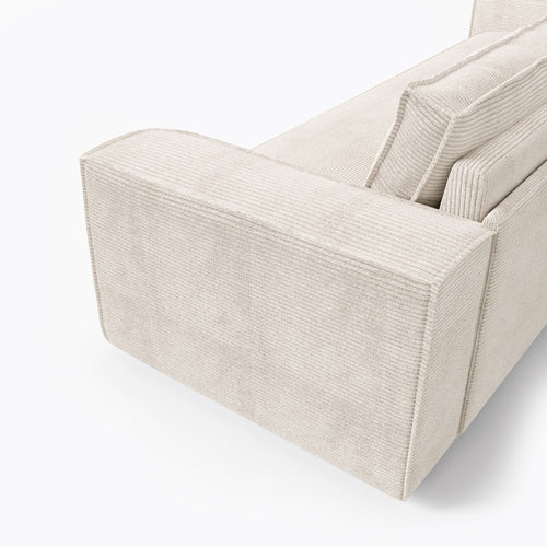 Sia Home - Slaapbank met Dunlopillo-matras, 140 cm JOAN - corduroy crème 214cm
