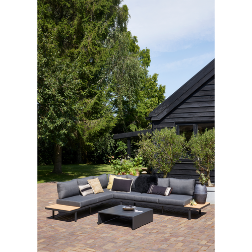 WOOOD loungeset buiten Bari- Aluminium - Grijs - 75x295x230 - vtwonen shop